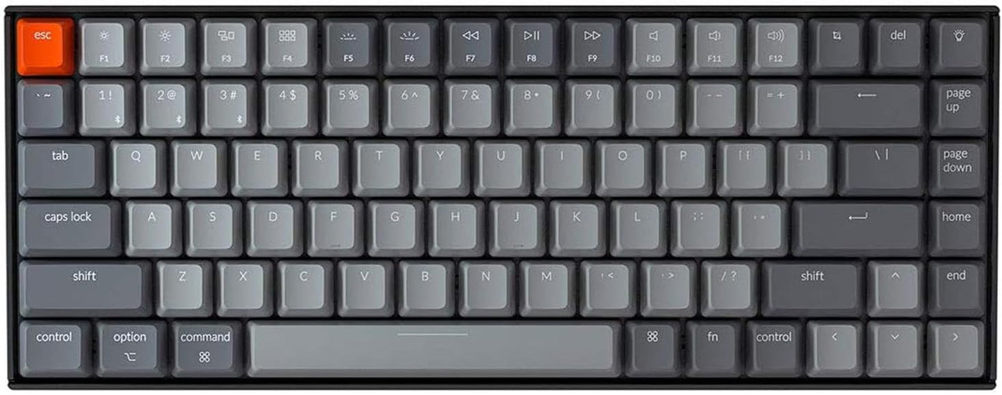 K2 75% Layout RGB Bluetooth Wireless Mechanical Keyboard with Super Brown Switch, Anti-Ghosting, N-Key Rollover - Compact 84 Keys USB Wired Gaming Keyboard for Mac and Windows (Version 2)