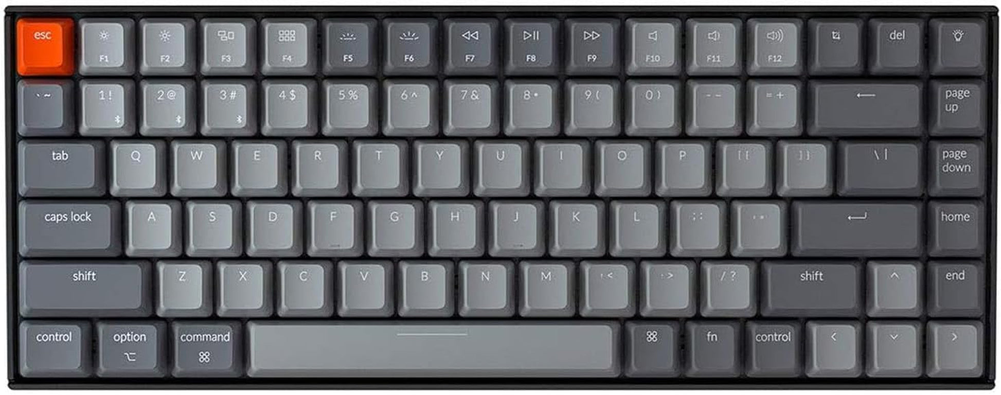 K2 75% Layout RGB Bluetooth Wireless Mechanical Keyboard with Super Brown Switch, Anti-Ghosting, N-Key Rollover - Compact 84 Keys USB Wired Gaming Keyboard for Mac and Windows (Version 2)