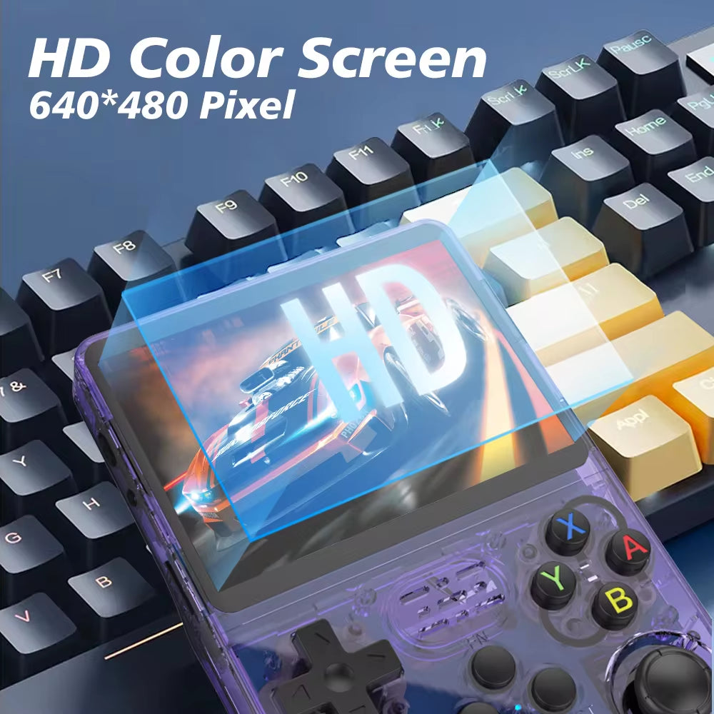 R36S Retro Handheld Video Game Console with Linux System, 3.5-Inch IPS Screen, and 64GB Preloaded Games