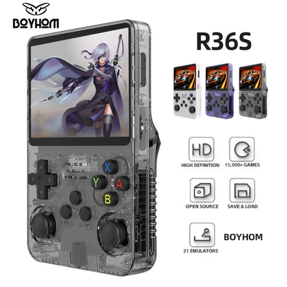 R36S Retro Handheld Video Game Console with Linux System, 3.5-Inch IPS Screen, and 64GB Preloaded Games