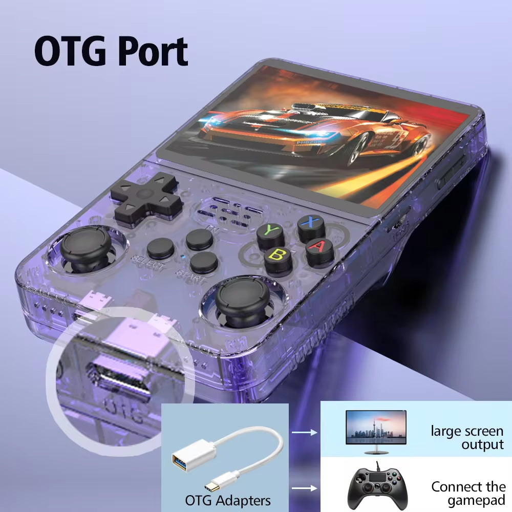 R36S Retro Handheld Video Game Console with Linux System, 3.5-Inch IPS Screen, and 64GB Preloaded Games