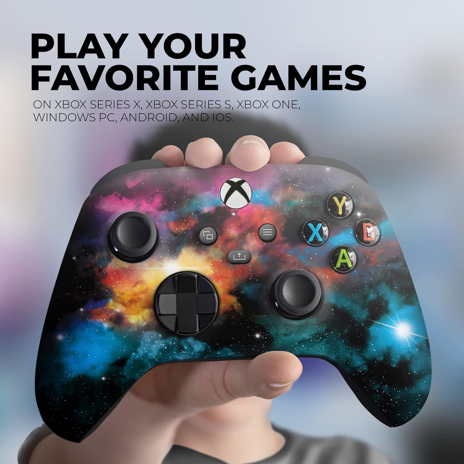 Galaxy Custom Wireless Xbox Controller Compatible with Xbox One and Xbox Series X/S | Proudly Customized in the USA with Durable Hydro-Dip Printing (MODDED)