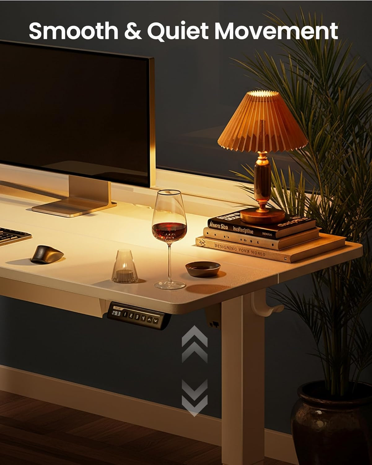 Adjustable Height Electric Standing Desk, 48" x 24" with Drawers and 4 Memory Settings, Ideal for Home Office and Computer Workstation, White Finish
