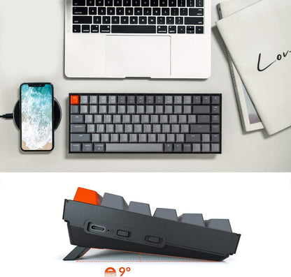 K2 75% Layout RGB Bluetooth Wireless Mechanical Keyboard with Super Brown Switch, Anti-Ghosting, N-Key Rollover - Compact 84 Keys USB Wired Gaming Keyboard for Mac and Windows (Version 2)